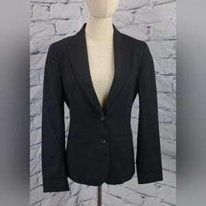 Theory Women's Sport Coat Blazer Black Working Cuffs Wool 2 Button Broadway 8 US